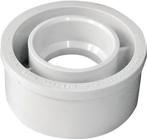 (image for) IPEX 192762 Flush Reducing Pipe Bushing, 3 x 1-1/2 in, Spigot x Hub, PVC, White, SCH 40 Schedule