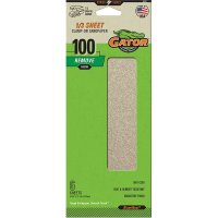 (image for) Gator 5042 Sanding Sheet, 3-2/3 in W, 9 in L, 100 Grit, Medium, Aluminum Oxide Abrasive, Paper Backing
