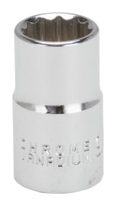 (image for) Vulcan MT6515738 Drive Socket, 9/16 in Socket, 1/2 in Drive, 12-Point, Chrome Vanadium Steel, Chrome