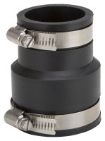 (image for) ProSource FC56-215 Coupling, 2 x 1-1/2 in, Cast Iron, Plastic and Steel Drain Pipes, PVC, Black