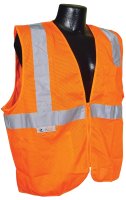 (image for) Radians SV2ZOM-XL Economical Safety Vest, XL, Unisex, Fits to Chest Size: 28 in, Polyester, Orange/Silver, Zipper