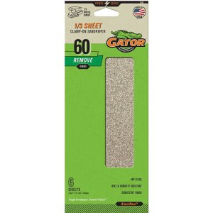 (image for) Gator 5043 Sanding Sheet, 3-2/3 in W, 9 in L, 60 Grit, Coarse, Aluminum Oxide Abrasive, Paper Backing