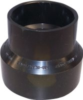 (image for) Canplas 103026BC Reducing Pipe Coupling, 4 x 3 in, Hub, ABS, Black, 40 Schedule