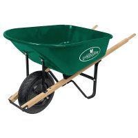 (image for) Landscapers Select 34564 Wheelbarrow, 6 cu-ft Volume, Steel Tray, 1-Wheel, Pneumatic Wheel, 16 in Wheel