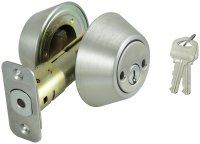 (image for) ProSource D262-RU5V Deadbolt, 3 Grade, Stainless Steel, 2-3/8 to 2-3/4 in Backset, KW1 Keyway