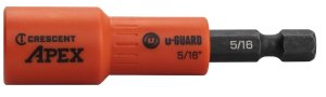 (image for) Crescent APEX u-GUARD CAUGN2DHX20 Covered Magnetic Nutsetter, 5/16 in Drive, 2.56 in L, Hex Shank