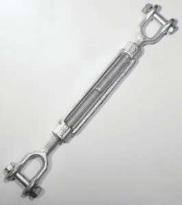 (image for) Baron 19-1/2X6 Turnbuckle, 2200 lb Working Load, 1/2 in Thread, Jaw, Jaw, 6 in L Take-Up, Galvanized Steel