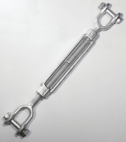 (image for) Baron 19-1/2X6 Turnbuckle, 2200 lb Working Load, 1/2 in Thread, Jaw, Jaw, 6 in L Take-Up, Galvanized Steel