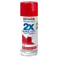 (image for) Rust-Oleum Painter's Touch 2X Ultra Cover 334024 Spray Paint, Gloss, Apple Red, 12 oz, Aerosol Can