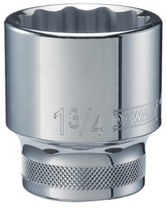 (image for) DEWALT DWMT74641OSP Hand Socket, 1-3/4 in Socket, 3/4 in Drive, 12-Point, Vanadium Steel, Polished Chrome