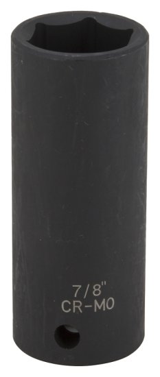(image for) Vulcan MT6580178 Deep Impact Socket, 7/8 in Socket, 1/2 in Drive, Deep Drive, 6-Point, Chrome Molybdenum Steel