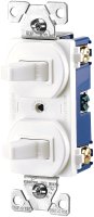 (image for) Eaton Wiring Devices 271W-BOX Combination Toggle Switch, 15 A, 120/277 V, SPDT, Screw Terminal, White