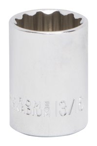 (image for) Vulcan MT6517437 Drive Socket, 13/16 in Socket, 1/2 in Drive, 12-Point, Chrome Vanadium Steel, Chrome