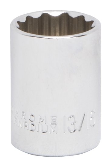 (image for) Vulcan MT6517437 Drive Socket, 13/16 in Socket, 1/2 in Drive, 12-Point, Chrome Vanadium Steel, Chrome