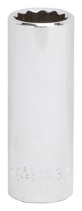 (image for) Vulcan MT6528525 Drive Socket, 3/4 in Socket, 1/2 in Drive, 12-Point, Chrome Vanadium Steel, Chrome