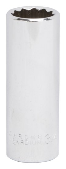 (image for) Vulcan MT6528525 Drive Socket, 3/4 in Socket, 1/2 in Drive, 12-Point, Chrome Vanadium Steel, Chrome