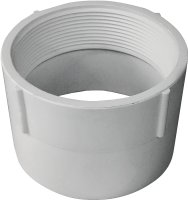 (image for) Canplas 192894 Pipe Adapter, 4 in, FNPT x Hub, PVC, White