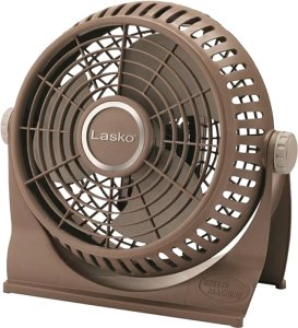 (image for) Lasko Breeze Machine 505 Desk Fan, 120 V, 10 in Dia Blade, 2-Speed, 435 cfm Air, Brown