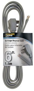 (image for) PowerZone OR210606 Power Cord, 6 ft L, 13 A, 125 V, Gray
