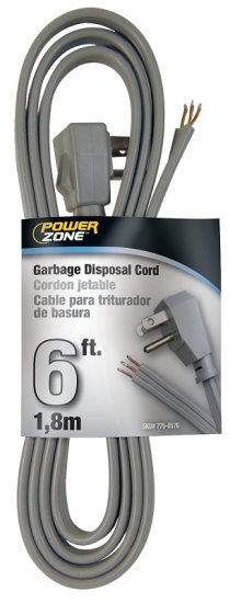 (image for) PowerZone OR210606 Power Cord, 6 ft L, 13 A, 125 V, Gray