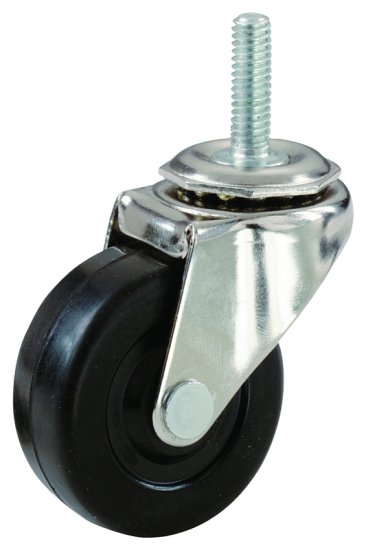 (image for) Shepherd Hardware 9194 Swivel Caster, Stem Mounting, 2-5/8 in H Dimensions, 2 in Dia Wheel, Rubber Wheel, 80 lb