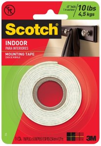 (image for) Scotch 114 Mounting Tape, 50 in L, 1 in W, White