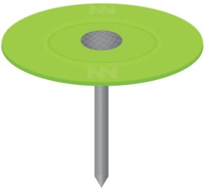 (image for) Stinger 0135055 Cap Nail, 1 in L, Flat Head, 12 ga Gauge, Plastic