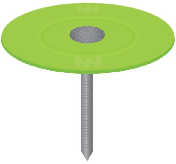(image for) Stinger 0135055 Cap Nail, 1 in L, Flat Head, 12 ga Gauge, Plastic