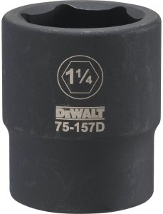 (image for) DEWALT DWMT75157OSP Impact Socket, 1-1/4 in Socket, 23/32 in D Socket, 3/4 in Drive, 6-Point, CR-440 Steel, Black Oxide