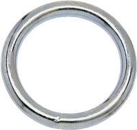 (image for) Campbell T7665042 Welded Ring, 200 lb Working Load, 1-1/2 in ID Dia Ring, #3 Chain, Steel, Nickel-Plated