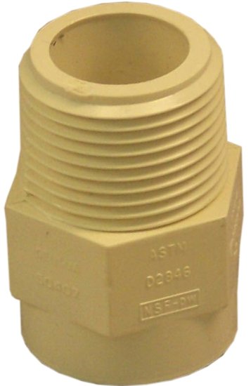(image for) Nibco T00070D Pipe Adapter, 3/4 in, Slip x MIP, CPVC, SCH 40 Schedule