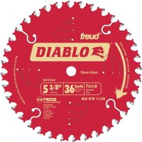 (image for) Diablo D0536X Circular Saw Blade, 5-3/8 in Dia, 0.393 in Arbor, 36-Teeth, Carbide Cutting Edge