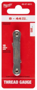 (image for) Milwaukee 49-57-5011 SAE Thread Gauge, 18-Leaf, 8 to 44 TPI/Pitch, HSS