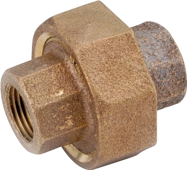 (image for) Anderson Metals 738104-08 Pipe Union, 1/2 in, FIPT, Red Brass, 200 psi Pressure