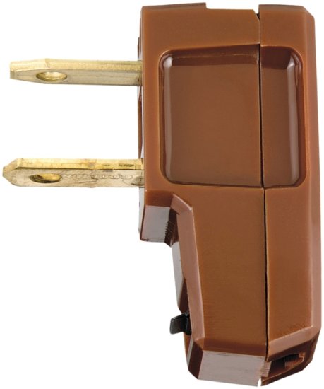 (image for) Eaton Wiring Devices BP2600-6B-L Electrical Plug, Polarized, 18 to 2 AWG, 2-Pole, 15 A, 125 V, NEMA: NEMA 1-15, Brown