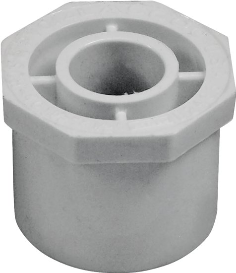 (image for) IPEX 435653 Reducing Bushing, 1-1/2 x 1/2 in, Spigot x Socket, White, SCH 40 Schedule, 150 psi Pressure
