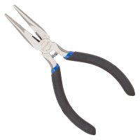(image for) Vulcan JL-NP017 Mini Long Nose Plier, 5 in OAL, 0.5 mm Cutting Capacity, 3 cm Jaw Opening, Black Handle, 1/2 in W Jaw