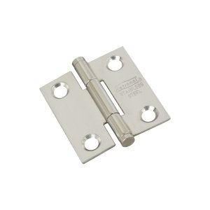 (image for) National Hardware N276-956 Door Hinge, 1-1/2 in W Frame Leaf, Stainless Steel, Stainless Steel, Full Mortise Mounting