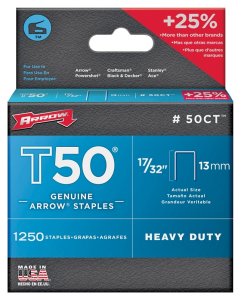 (image for) Arrow T50 Series 50CT24 Staple, 3/8 in W Crown, 17/32 in L Leg