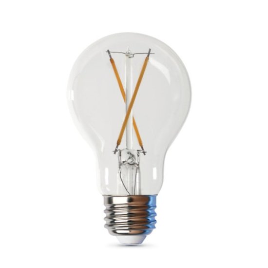 (image for) Feit Electric A1940CL927CA/FIL/4 LED Light Bulb, A19 Lamp, 40 W Equivalent, E26 Lamp Base, Dimmable, Clear