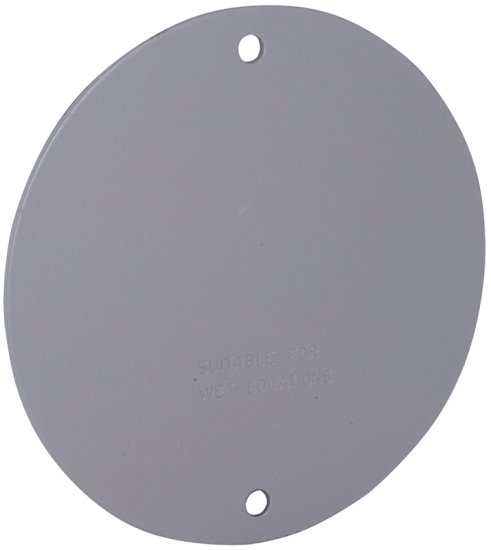 (image for) Hubbell 5374-0 Cover, 4-1/8 in W, Round, Aluminum, Gray, Powder-Coated