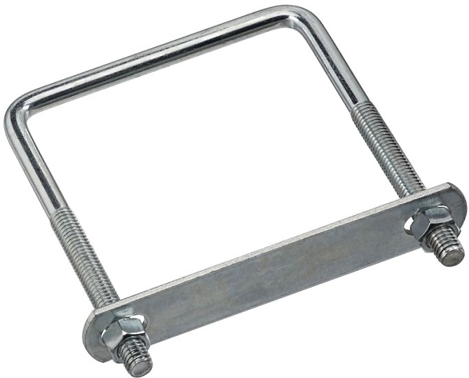 (image for) National Hardware N222-398 U-Bolt, 3/8-16 Thread, 3 in L Thread, Steel, Zinc