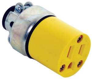 (image for) Eaton Wiring Devices WD2887 Electrical Connector, Straight Body, 1/4 to 5/8 in, 2-Pole, 15 A, 125 V, 3-Wire