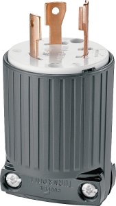 (image for) Eaton Wiring Devices L630P Twist Lock Plug, 2 -Pole, 30 A, 250 V, NEMA: NEMA L6-30, Black/White