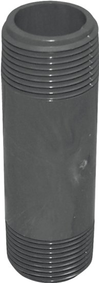 (image for) Genova 300 Series P-12-4 Pipe Nipple, 1/2 in, MIP, PVC, Gray, SCH 80 Schedule, 4 in L
