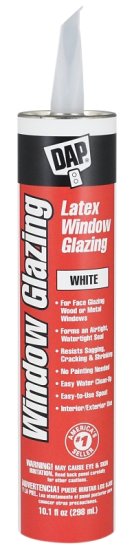 (image for) DAP 12108 Latex Window Glazing, Paste, Slight, White, 10.1 fl-oz Cartridge