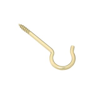 (image for) National Hardware V2041 N192-278 Ceiling Hook, 25 lb Working Load, #6, Brass
