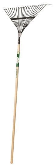 (image for) Landscapers Select 34585 Lawn/Leaf Rake, Steel Tine, 22-Tine, Wood Handle, 54 in L Handle