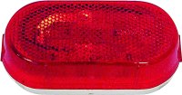 (image for) PM V108WR Marker Light, Rectangular, 4.07 in W, 2.04 in H, 12 V, Incandescent Lamp, Red Lens, Screw