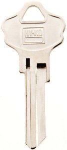 (image for) Hy-Ko 11010KW10 Key Blank, Brass, Nickel, For: Kwikset Cabinet, House Locks and Padlocks, KW10 Key Number